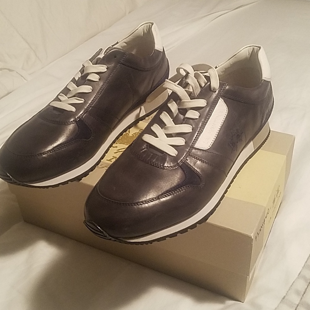 Polo Argentino navy leather sneakers